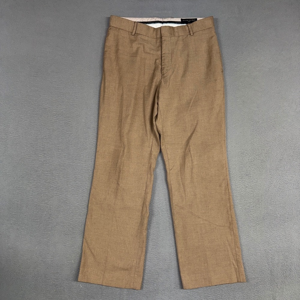 Banana Republic Pants Mens 33x32 (Fits 33x30) Tan Brown Straight Trousers Dress